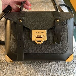 Michael Kors Black Satchel with Gold Accent Hardware